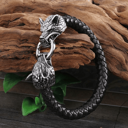 New High Quality Viking Leather Rope Bracelet Hip Hop Men Jewelry Punk Men Leather Fashion Men Amulet Bracelet Gift