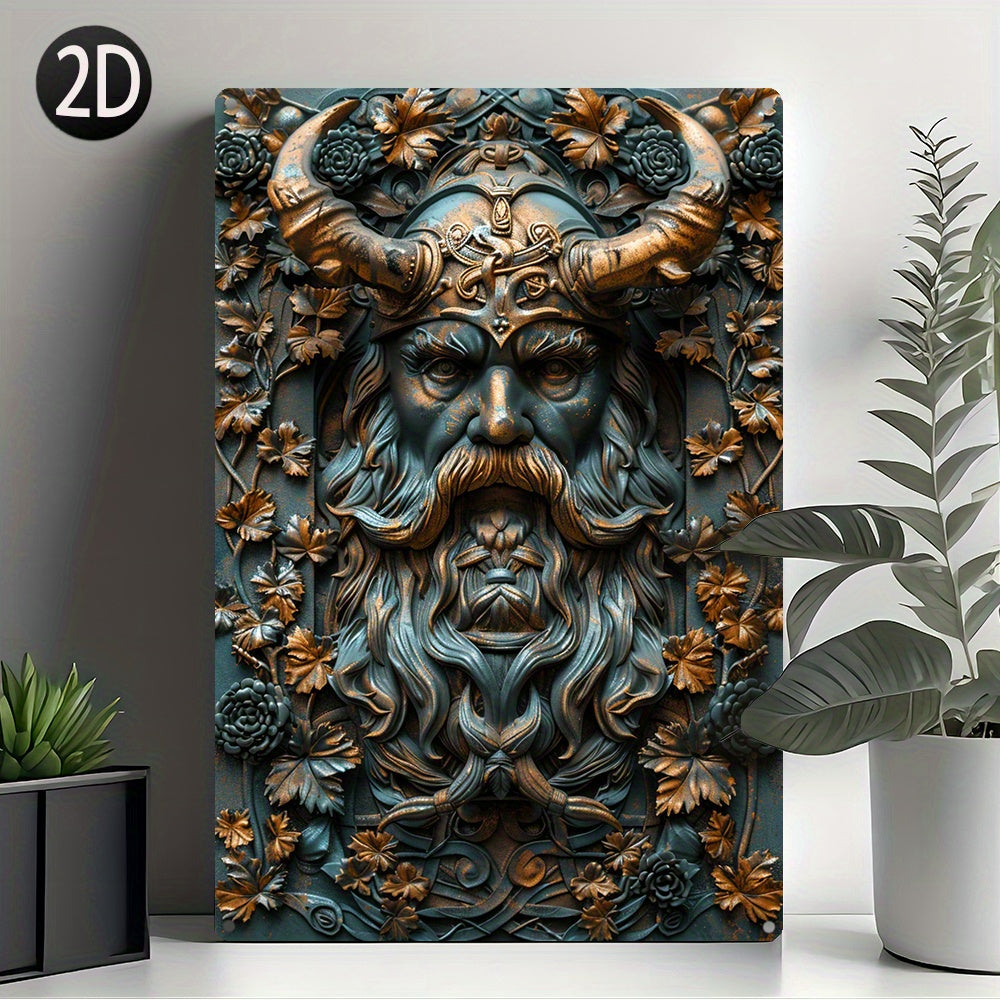 Viking Warrior 8x12 Inch (20x30cm) Aluminum Wall Art - 100% Aluminum Material, 32% Higher Bending Resistance, Safe Delivery with Durable Cardboard Packaging