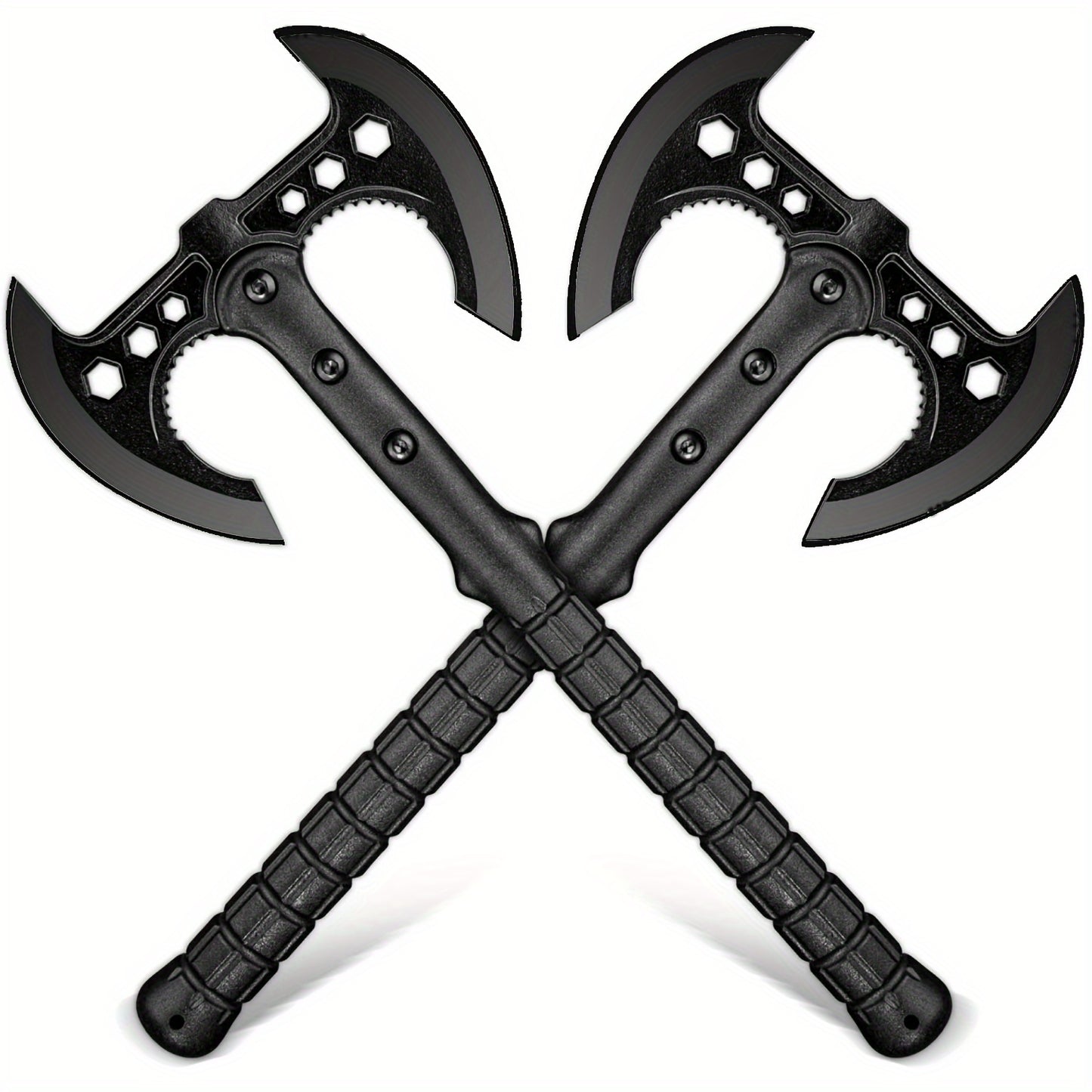 Axe Set, 2 Pack 16'' Axes with Sheath, For Backyard, Hand Forged Viking Axes Set Bushcraft Axes With Wooden Handle, Hand Forged Carving Axes, For Chopping Wood, Gardening Black
