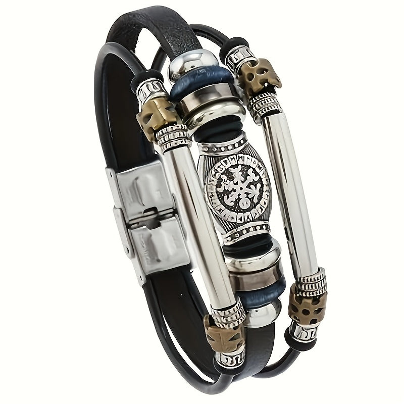 Vintage Viking Style Faux Leather Bracelet New Creative Men's Bracelet