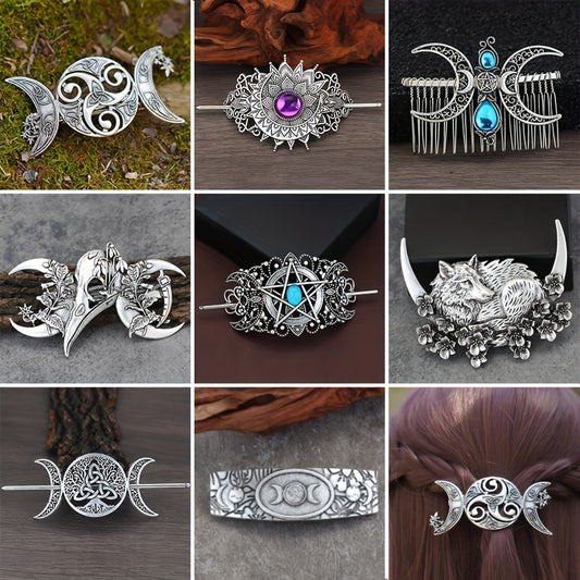 9pcs Vintage Viking Hairpins Celtic Hair Accessories Mystical Fairy Headdress Jewelry Gift Gift for Women