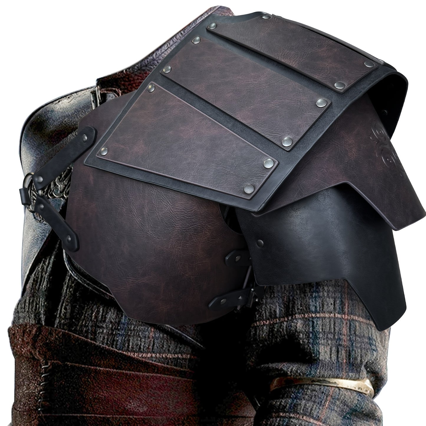 Medieval Style Viking Shoulder Armor, PU Leather Single Pauldron, Cool and Handsome Knight Costume Accessory for LARP/Role-Playing, Halloween - Do Not Wash