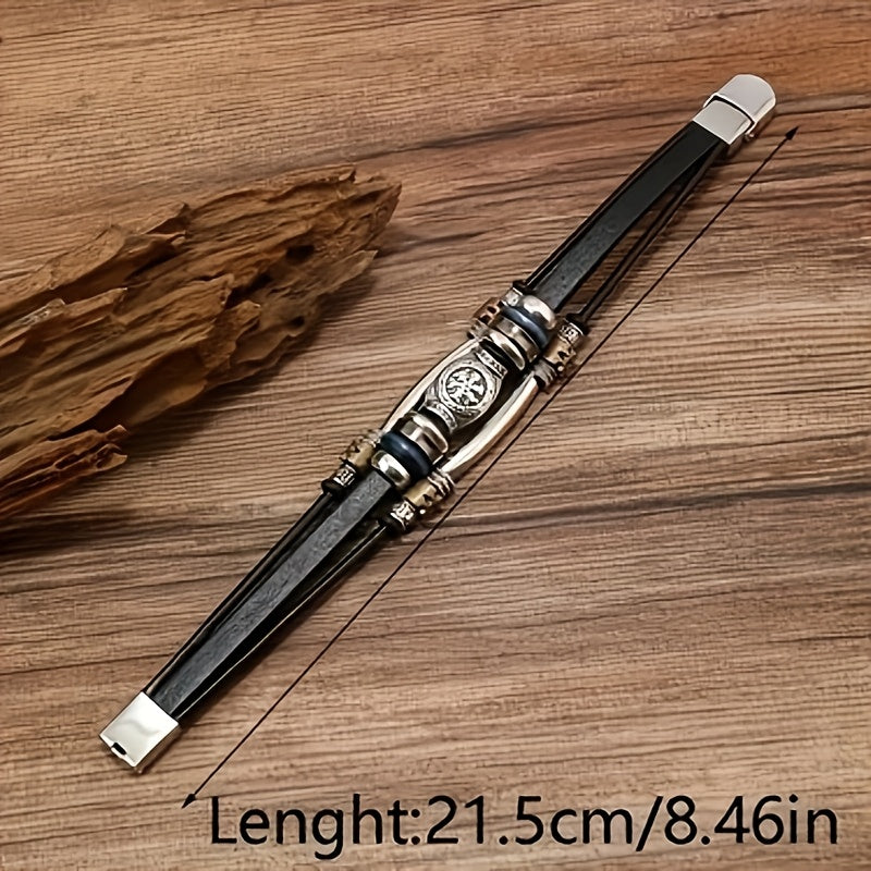 Vintage Viking Style Faux Leather Bracelet New Creative Men's Bracelet