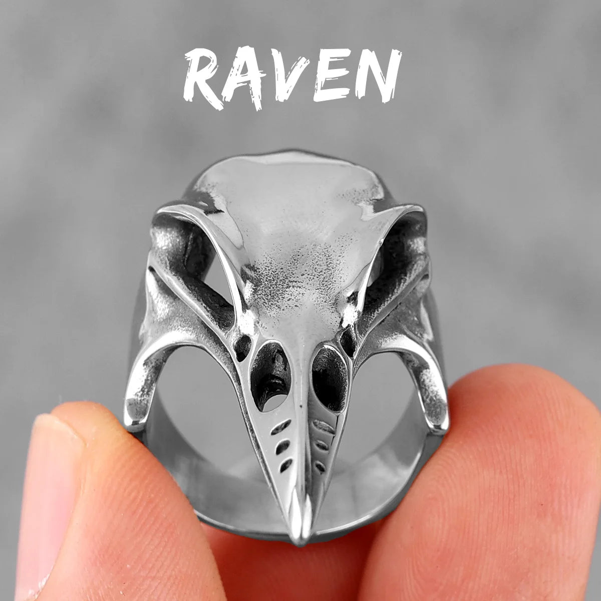 Viking Crow Skull Stainless Steel Mens Rings Punk Amulet Gothic for Male Boyfriend Biker Jewelry Creativity Gift Wholesale