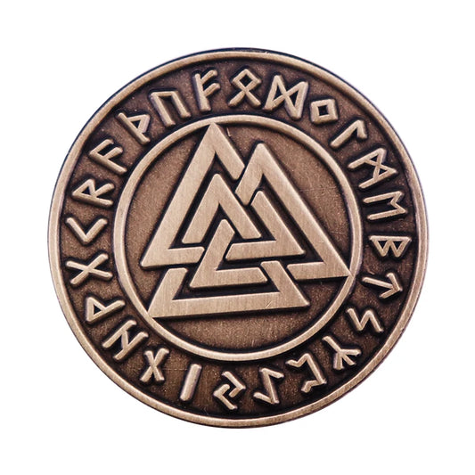 Valknut Vikings Symbol Walhalla Odin runes pin brooch