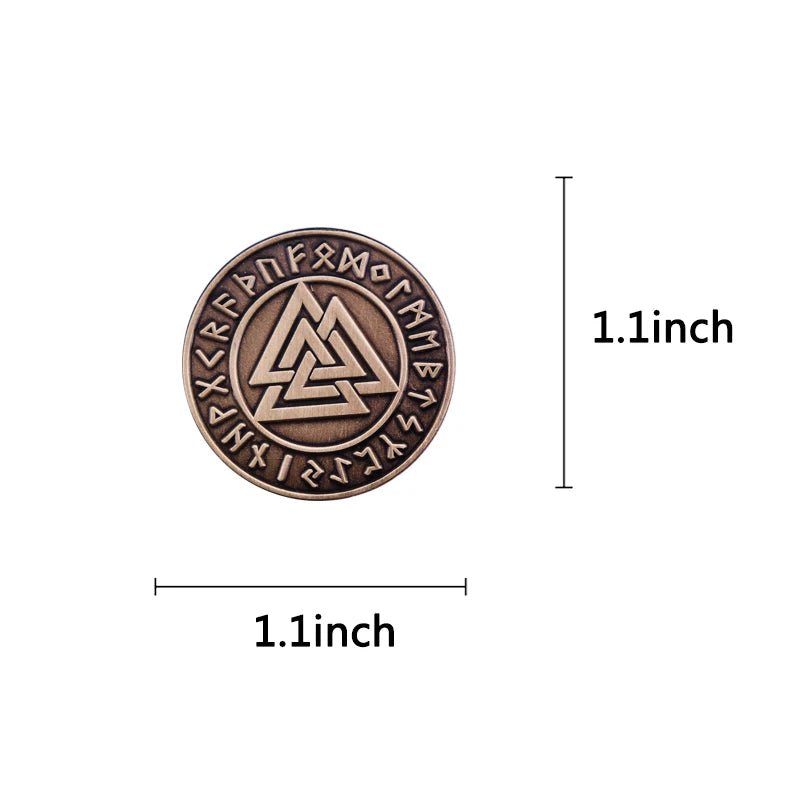 Valknut Vikings Symbol Walhalla Odin runes pin brooch