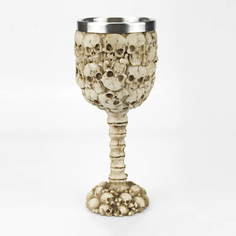 Gothic Wine Goblet Contain Dragon Claw Viking Skeleton Retro Stainless Steel&Resin Wine Glass BEST Halloween Gifts Bar Drinkware