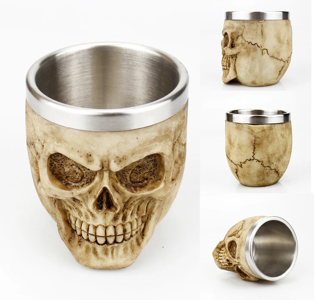 Gothic Wine Goblet Contain Dragon Claw Viking Skeleton Retro Stainless Steel&Resin Wine Glass BEST Halloween Gifts Bar Drinkware