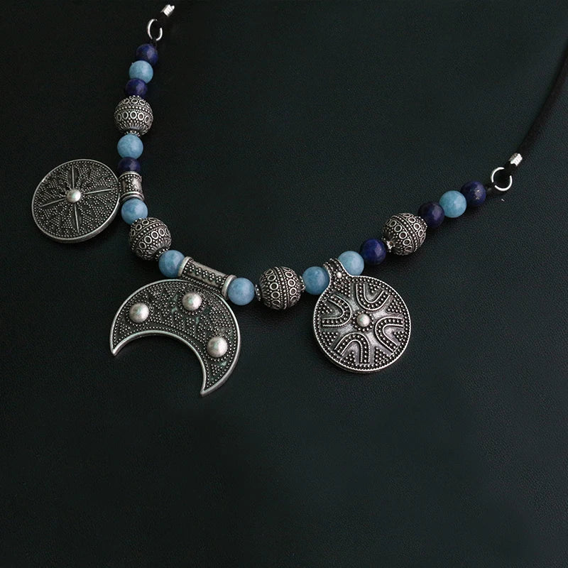 Moon shield necklace