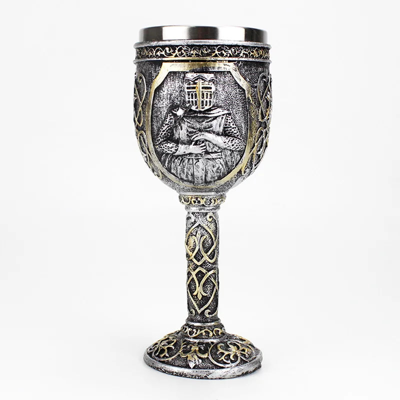 Gothic Wine Goblet Contain Dragon Claw Viking Skeleton Retro Stainless Steel&Resin Wine Glass BEST Halloween Gifts Bar Drinkware