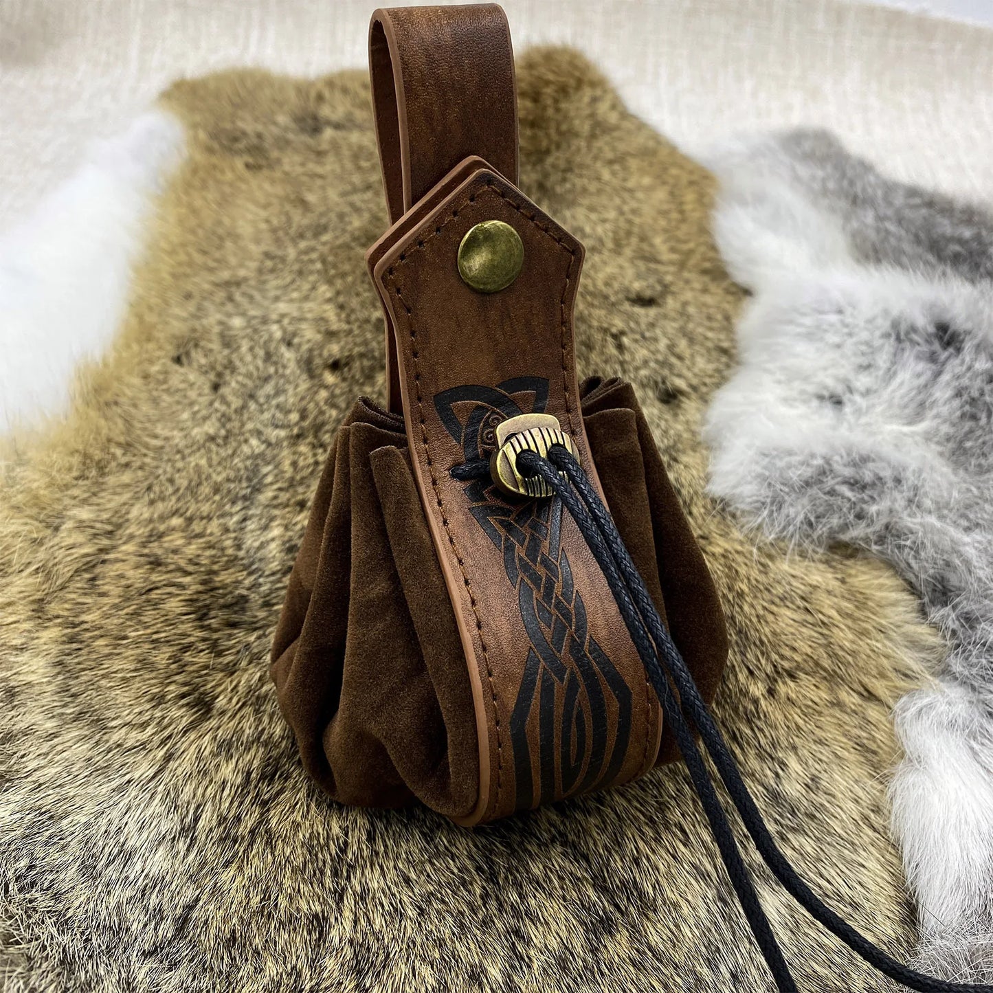 Viking-style Medieval Pouch That Can Be Hung On a Belt, Men's Coin Purse, High-quality Retro Waist Bag, Cool and Handsome-LJX