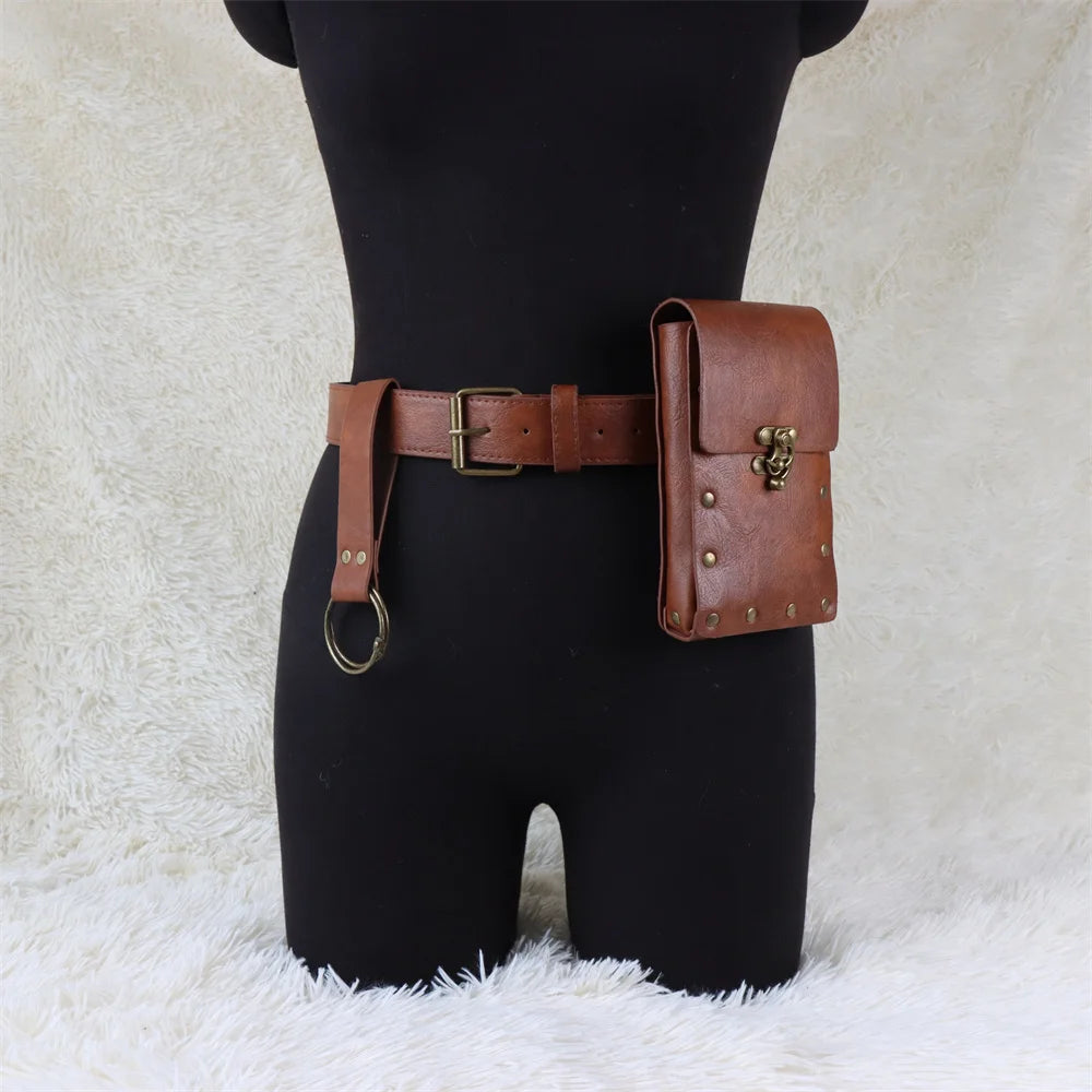 Viking Knight Cosplay Fantasy Belt Wasitbag Scabbard Medieval Renaissance Disguise Costume Accessories Adult Male  Props Belt