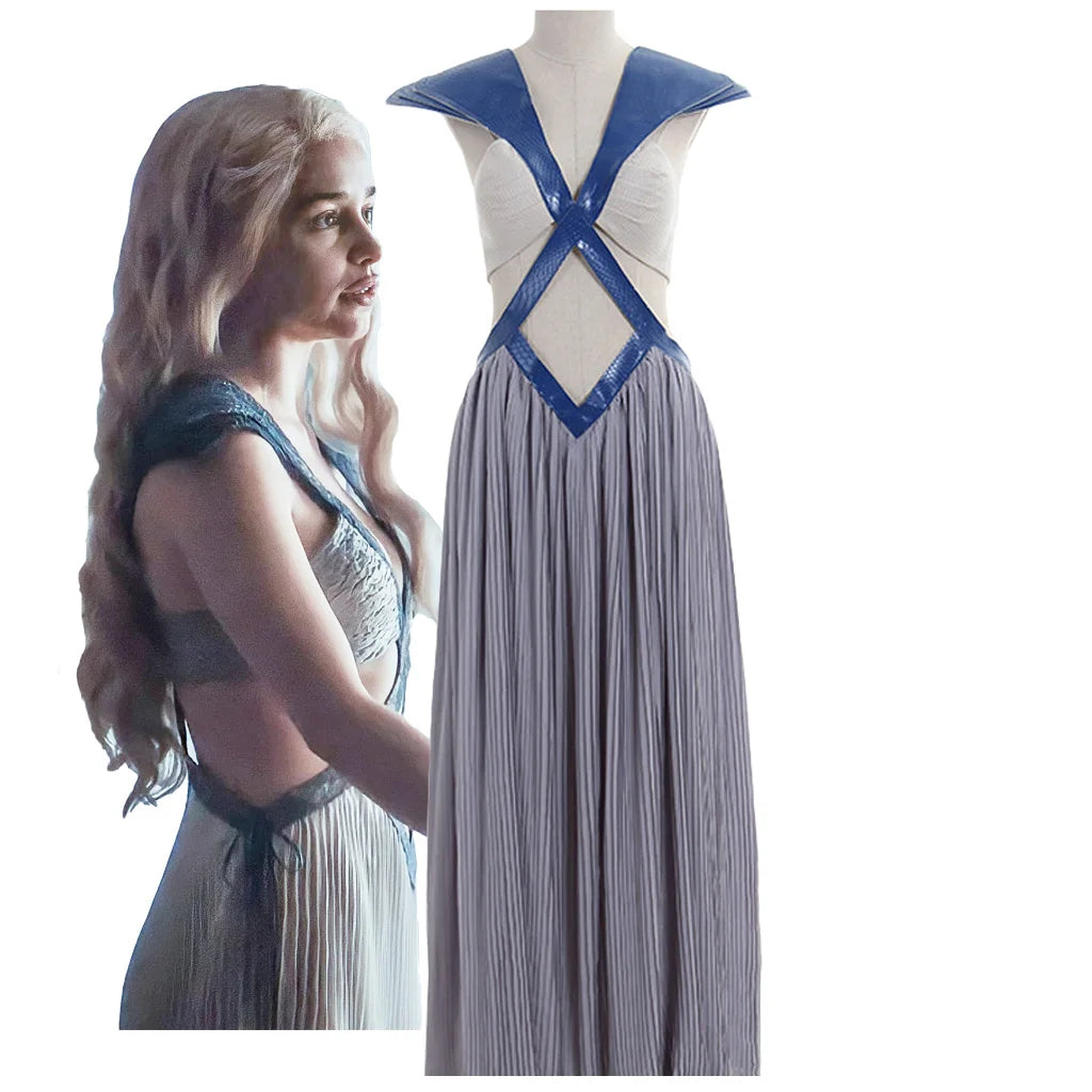 Viking Woman Fighting Dress Cosplay Costume Women Sexy Crossed Backless Queen Dress Halloween Carnival Party Ball Gown