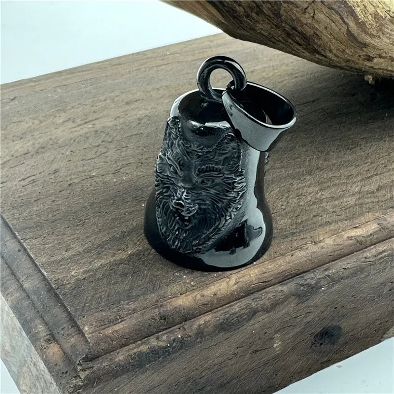 Vikings Wolf Necklace 316L Stainless Steel Jewelry Punk Biker Polishing Bell Man Pendant