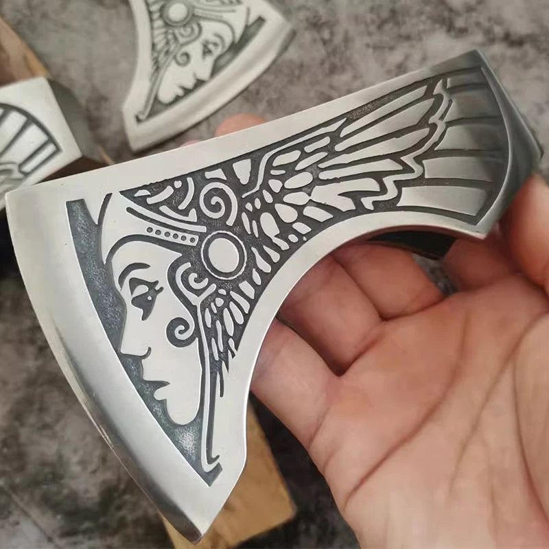 Forge Viking Axe Head Multifunctional Cut Firewood Axe Accessories Outdoor Camping Survival Self-defense Axes Without Handle