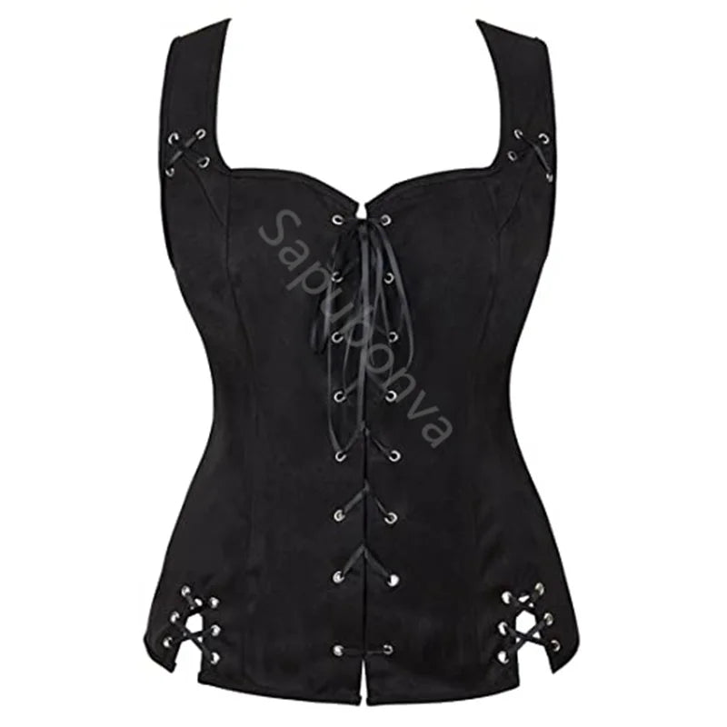 Sapubonva Pirate Renaissance Costumes for Women Steampunk Pirate Vest Viking Costume Bodice Vest Medieval Corset Halloween