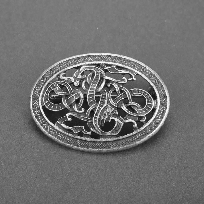 Viking Brooch For Women Medieval Rune Flower Shield Pin Brooch Cloak Shawl Pin Celtic Decoration