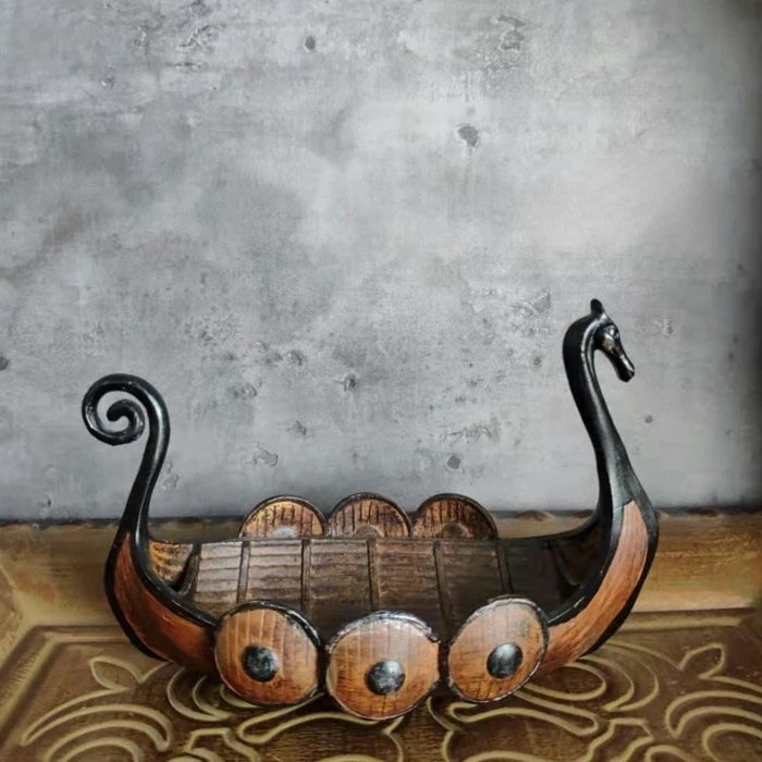 Nordic Retro Viking's Leading Ship Resin Desktop Ornaments Ornaments Crafts Small Gifts Home Decoration Antique Home Decor