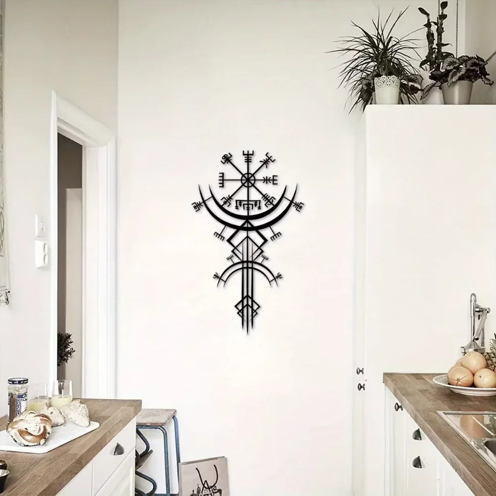 Unique Viking Rune Metal Wall Hanging Ideal For Home Decor Gift Bringing Mythological Inspiration To Your Personal Space
