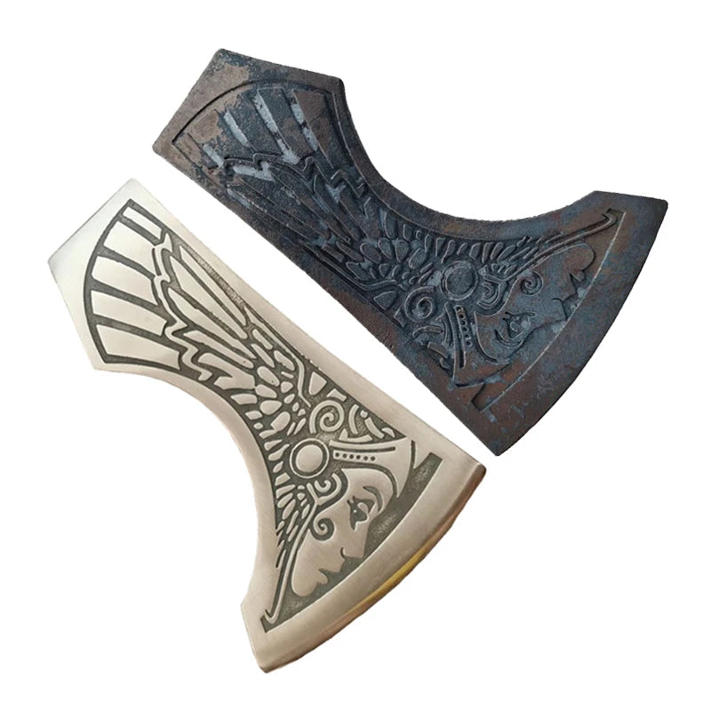 Forge Viking Axe Head Multifunctional Cut Firewood Axe Accessories Outdoor Camping Survival Self-defense Axes Without Handle