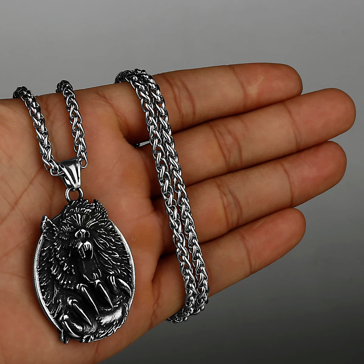 Viking Style Various Wolf Head Runes Original Stainless Steel Material Unisex Necklace Pendant Birthday Gift Factory Wholesale