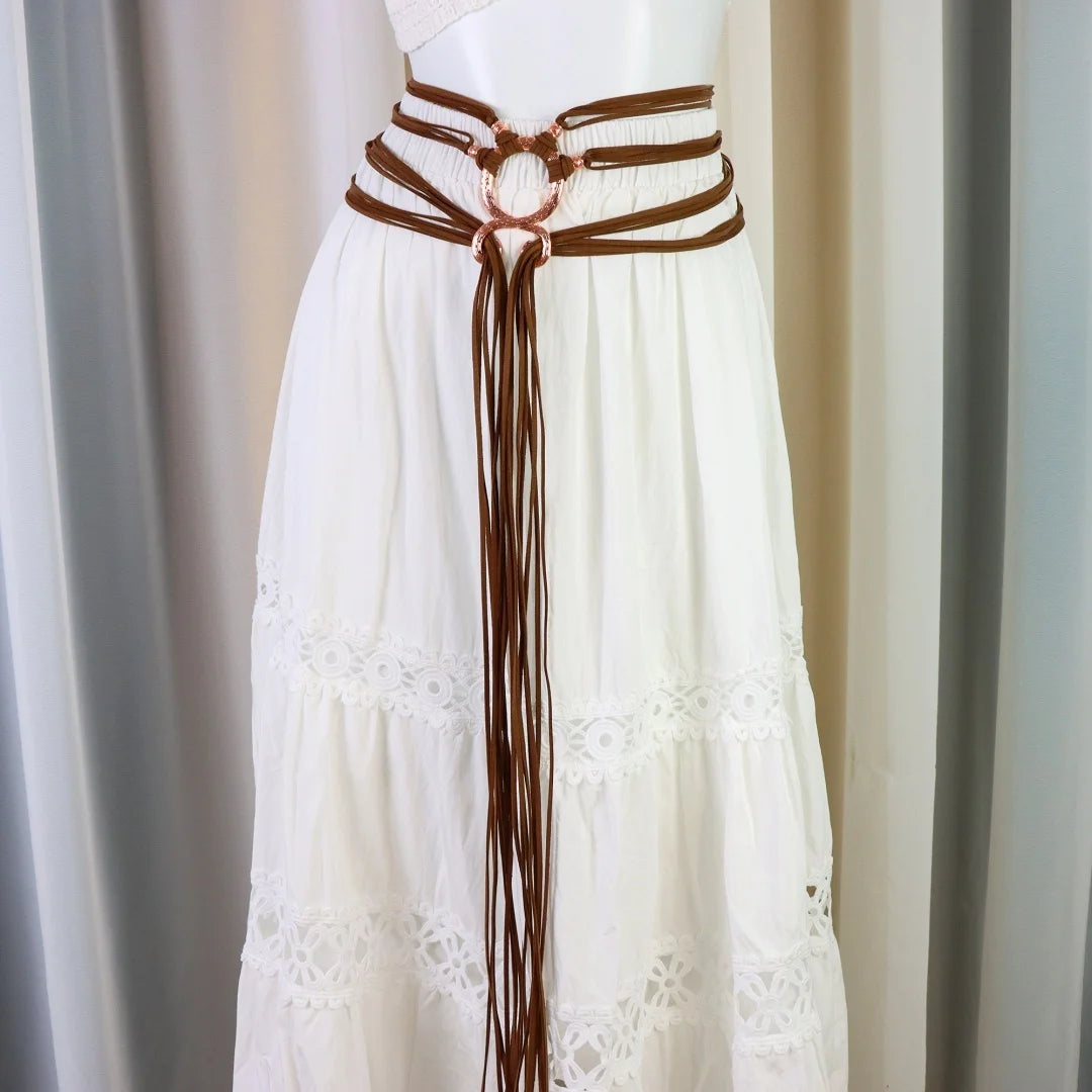 Viking Rope Belt - Viking Costume Women Medieval Belt with Troll Cross Witch Accessories Halloween Cosplay