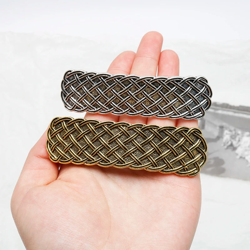 Viking Hairpin Nordic Celtics Knots Crown Vintage Metal Hair Barrettes Dragons Slide Hair Clip Women Hair Jewelry Accessorie