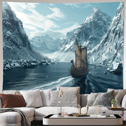 Viking Ship Wall Tapestry Living Room Bedroom or Office Decor 150x 230cm Room Aesthetic Decoration Tapestry