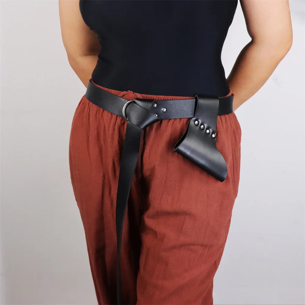 Medieval leather scabbard Renaissance Viking knight scabbard Halloween cosplay stage performance role-playing retro belt