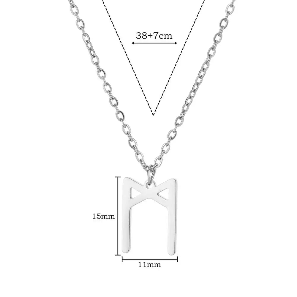 Viking Petite Rune Layering Necklace Elder Futhark Runes Feminine Delicate Norse Runic Pendants Minimalist Jewelry for Women