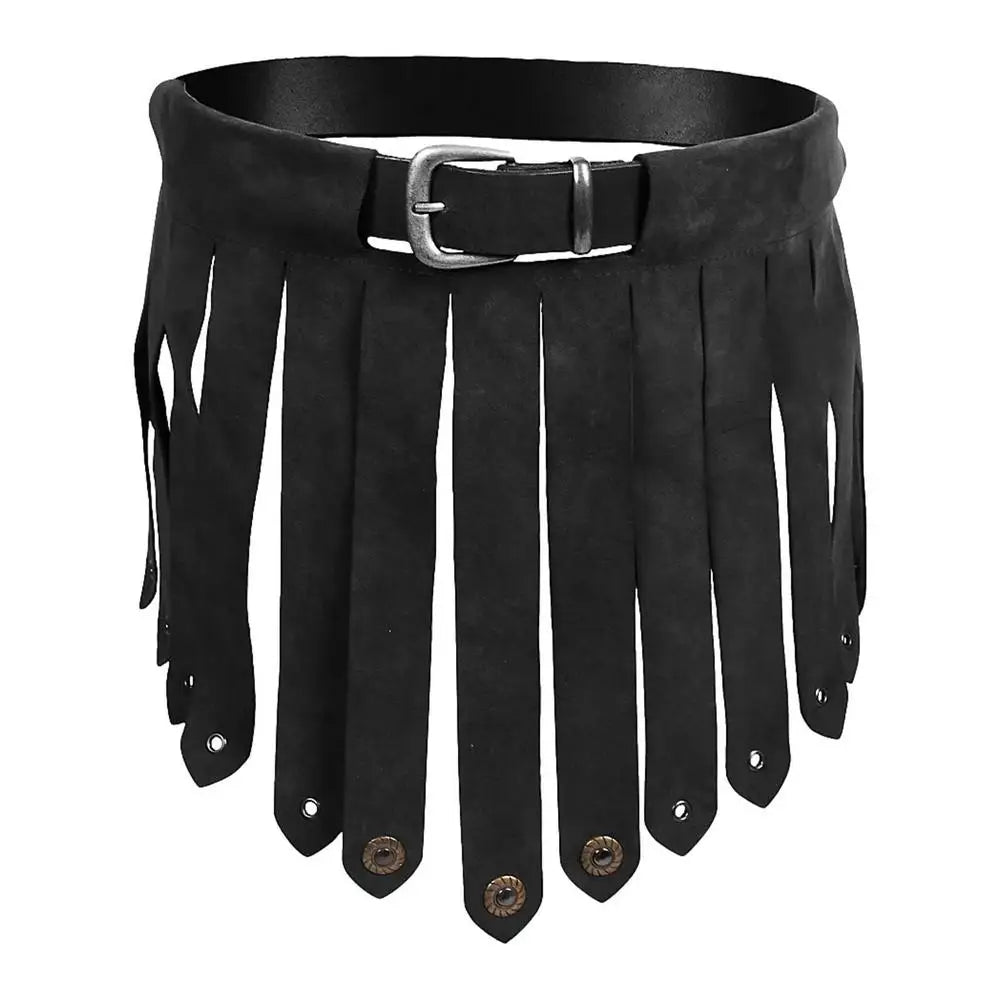 Viking Leather Skirt Halloween Costume Viking Medieval Skirt PU Leather Vintage Roman Gladiator Skirt Renaissance For Cosplay