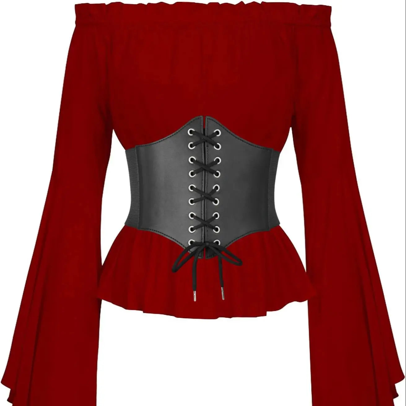 Medieval Waist Belt Brown Elastic Bind Belt Trendy Decoration Women Retro Viking Renaissance Dress Accessory For Cosplay Prop