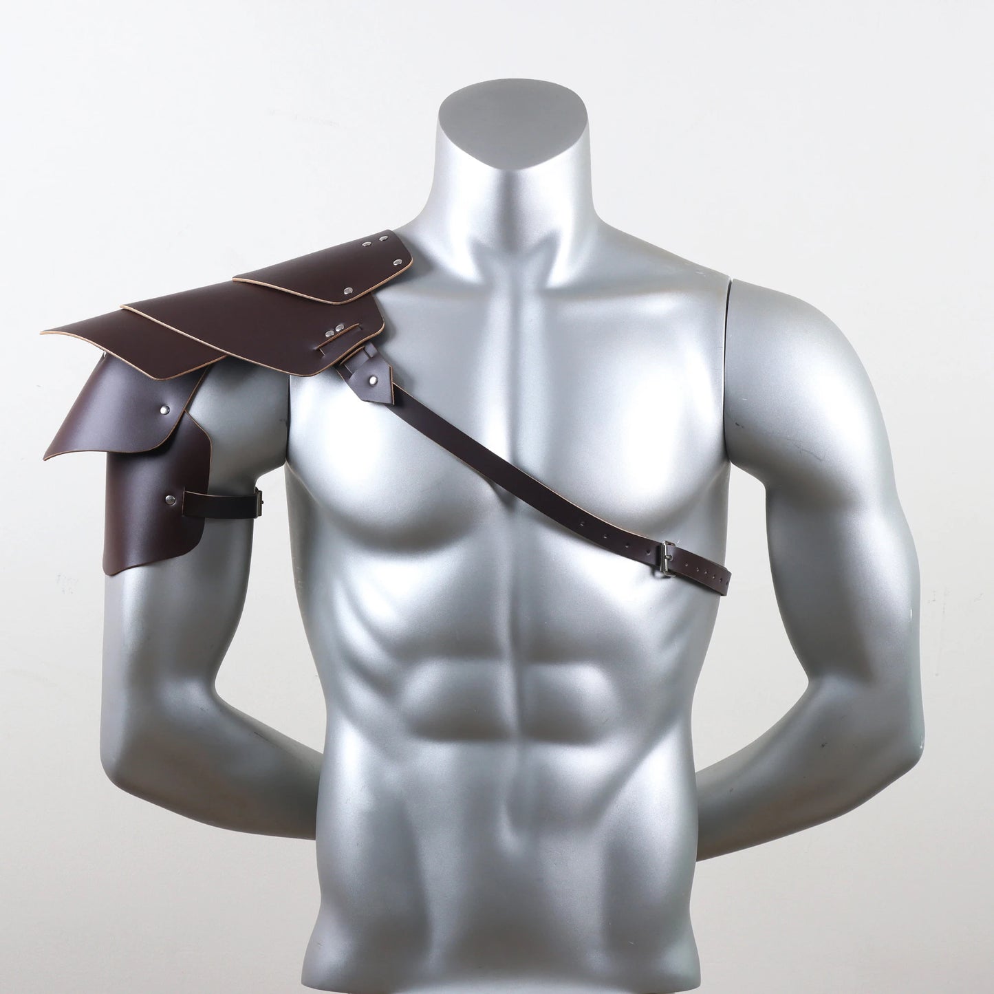 Medieval Retro Multi-Layered Leather Studded Shoulders Viking Style Warrior Shoulder Armor Combo Halloween Costume Cosplay