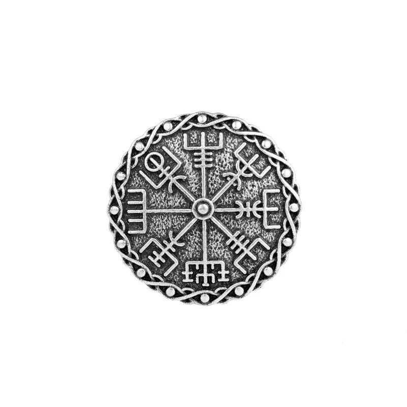 Viking Brooch For Women Medieval Rune Flower Shield Pin Brooch Cloak Shawl Pin Celtic Decoration