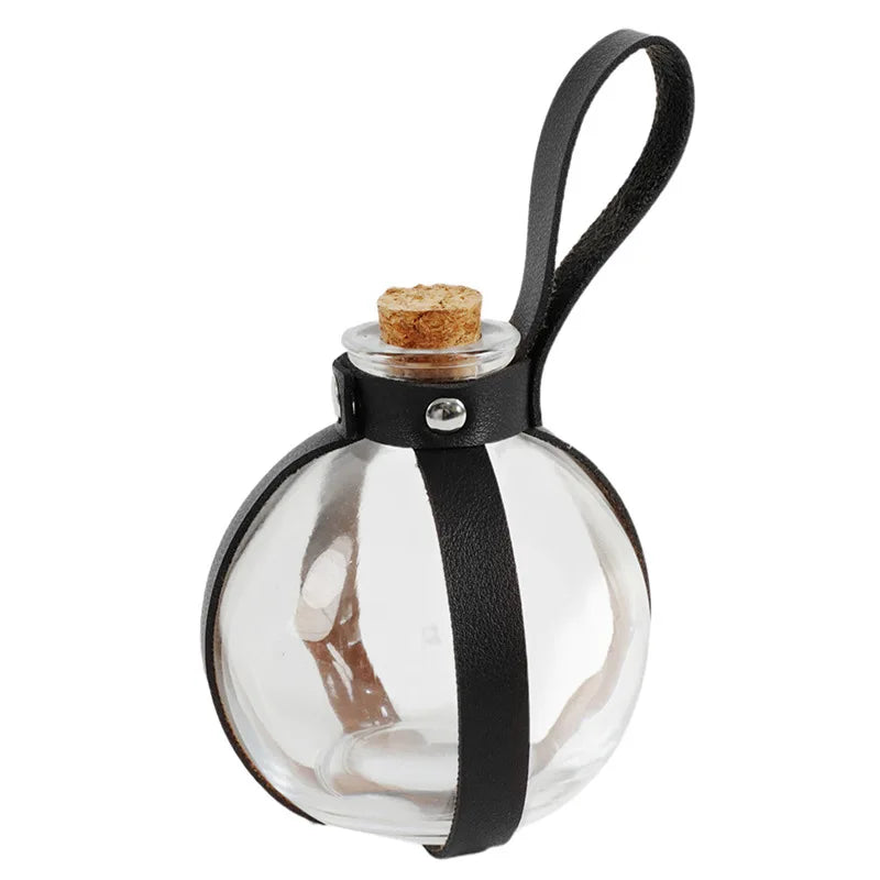 3pcs Medieval Viking Knight Leather Belt Unisex Embossed Waist Belt/Pouch/Cork Potion Set for Cosplay and Events, Halloween Chr