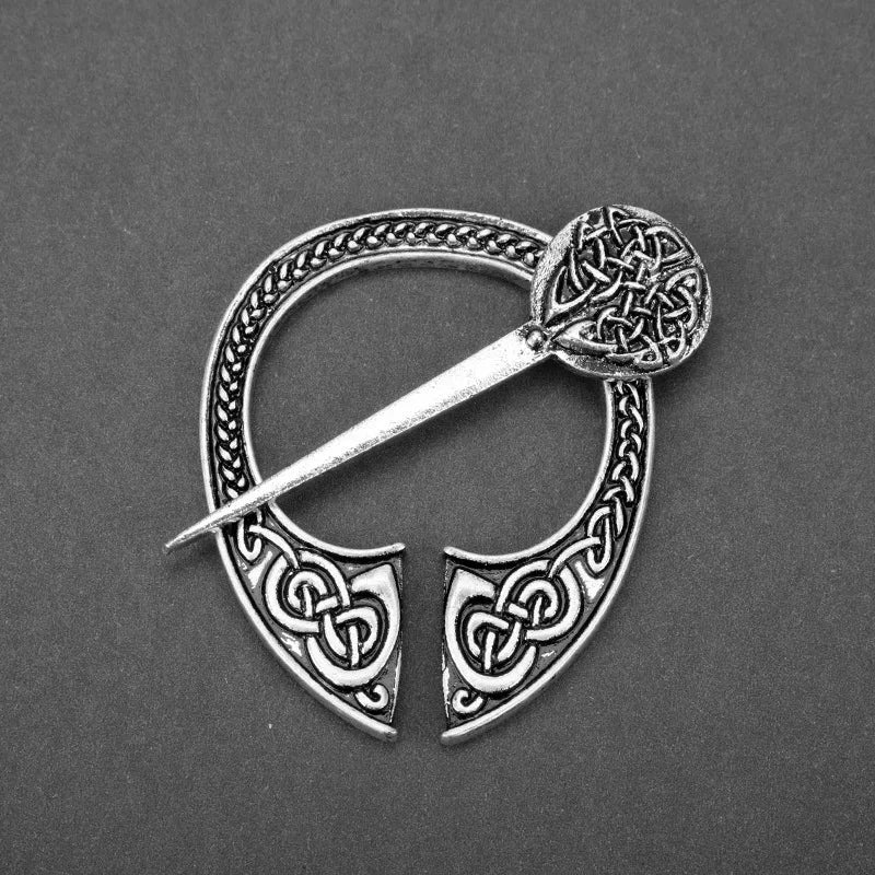 Viking Brooch For Women Medieval Rune Flower Shield Pin Brooch Cloak Shawl Pin Celtic Decoration