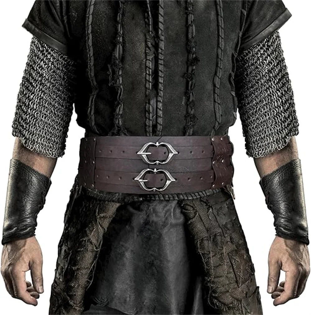 Medieval Viking Wide Belt  Halloween Medieval Faux Leather Armor Belt Knight Cosplay Corset Belt LARP Costume