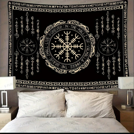 VIKAMA Scandinavian Rune Energy Field Tapestry Celtic Living Room B&B Cafe Decoration Viking Mythology Art Backdrop