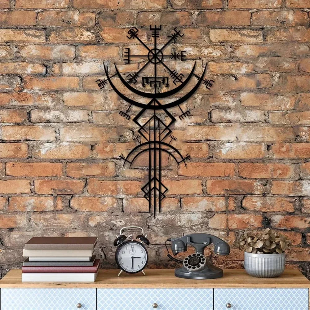 Unique Viking Rune Metal Wall Hanging Ideal For Home Decor Gift Bringing Mythological Inspiration To Your Personal Space
