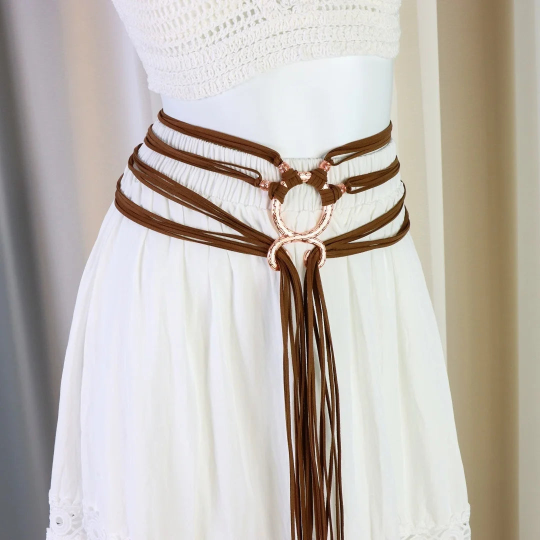 Viking Rope Belt - Viking Costume Women Medieval Belt with Troll Cross Witch Accessories Halloween Cosplay