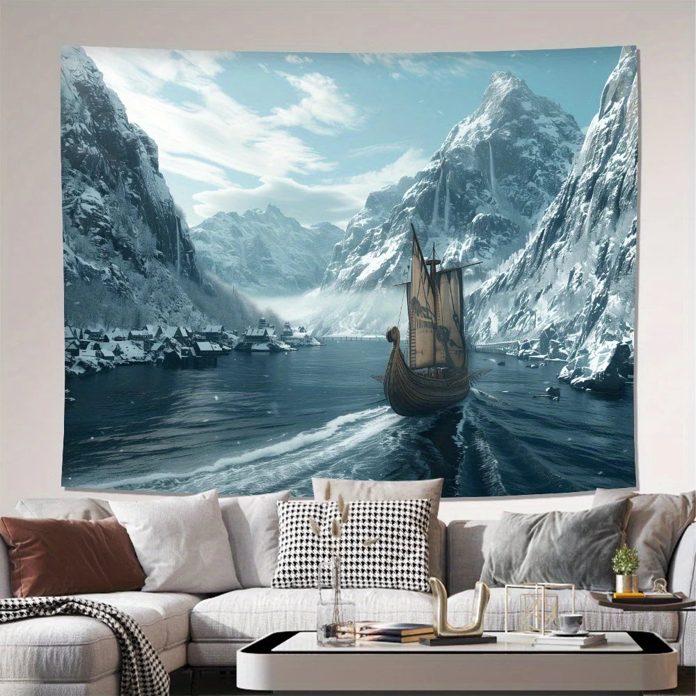 Viking Ship Wall Tapestry Living Room Bedroom or Office Decor 150x 230cm Room Aesthetic Decoration Tapestry