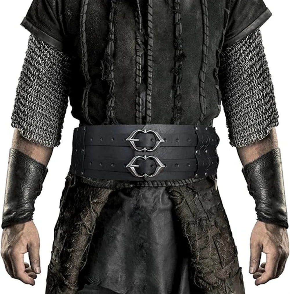 Medieval Viking Wide Belt  Halloween Medieval Faux Leather Armor Belt Knight Cosplay Corset Belt LARP Costume