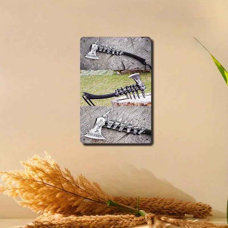 Hand-Forged Viking Axe Wall Art - High Carbon Steel Rustic Decor for Home, Bar, Cafe, Garage | Intricate Design