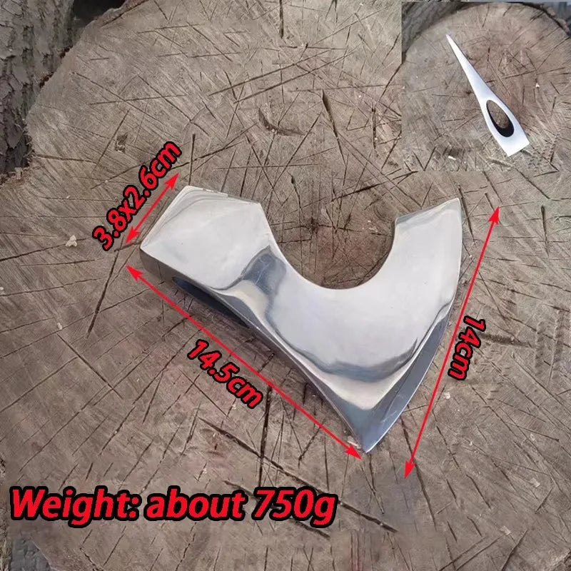 Outdoor Forging Viking Axe Head Camping Survival Axe Accessories Multifunctional Cut Firewood Chopping Bone Axes Without Handle