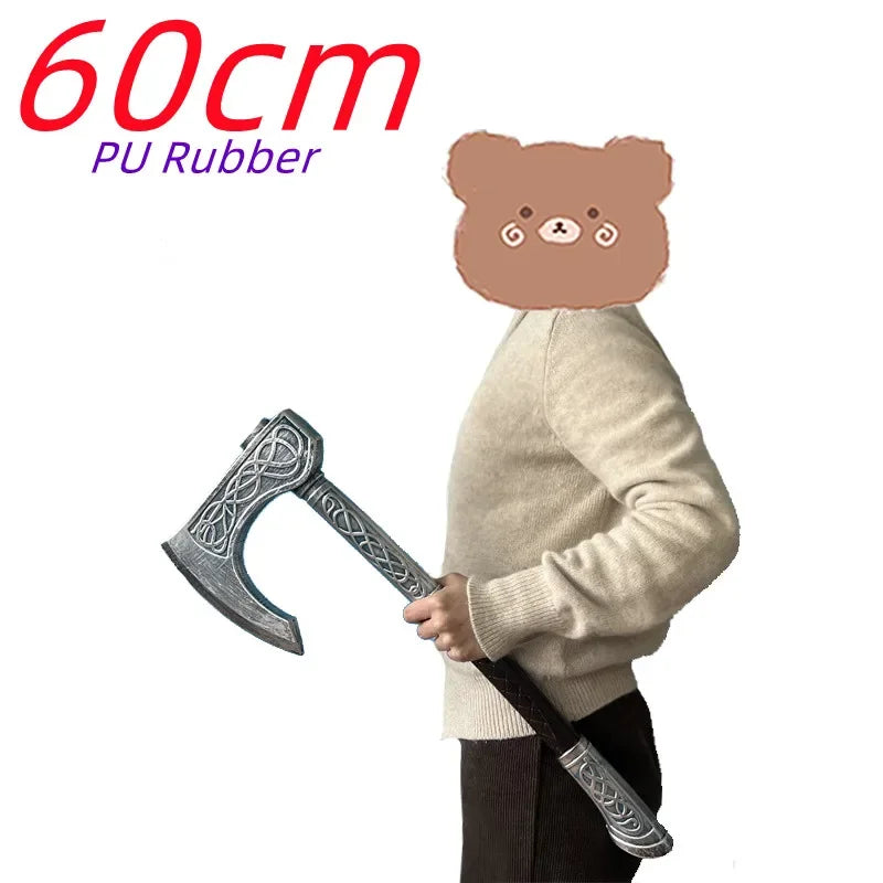 God of War 4 Axe Kratos Robber 1:1 Leviathan AXE Valin Viking Weapon Prop Role Play Gift Safety PU Big AXE Toy Halloween Cosplay