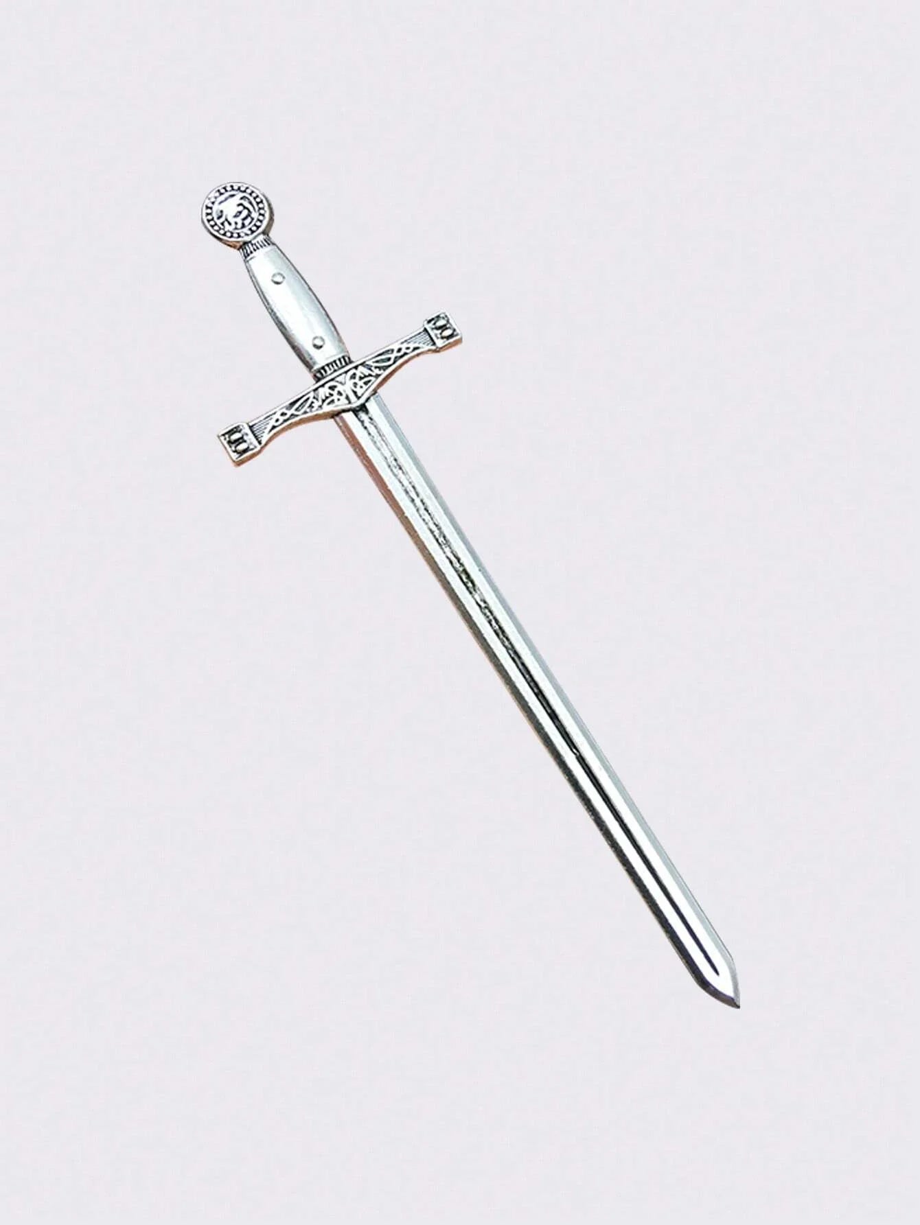 3pcs Punk Style Black Leather Arm Bands With Metal Prop Sword Halloween Medieval Viking Style Performance Accessories