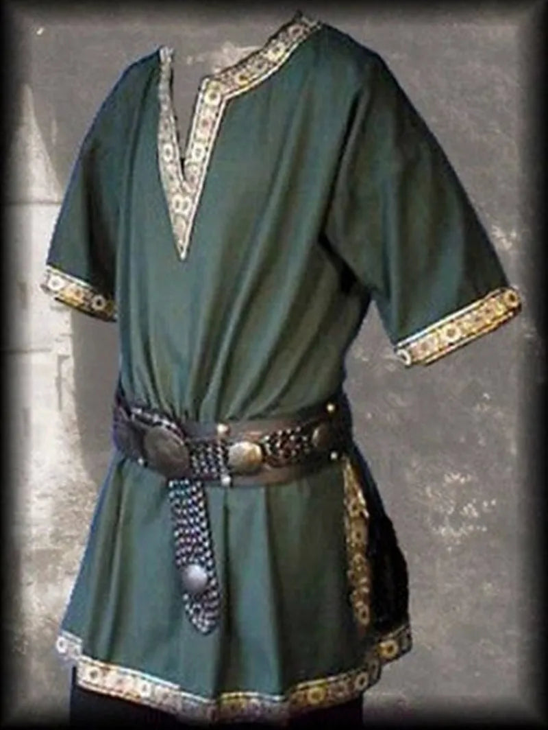 Medieval Renaissance Costumes Men Nobleman Tunic Aristocrat Chevalier Knight Warrior Halloween Cosplay Costumes no Belt