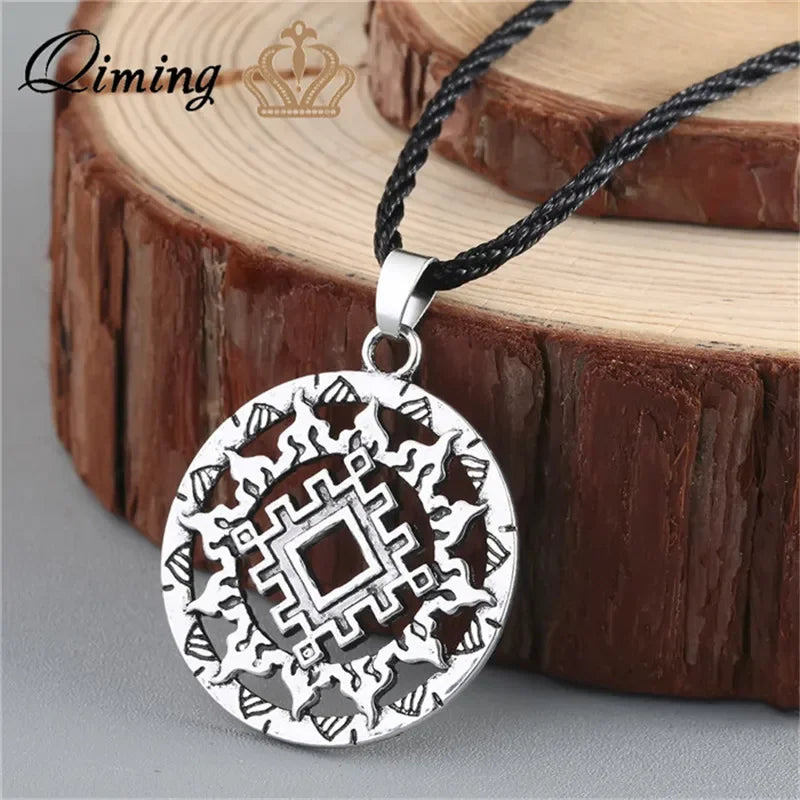 Viking Valknut Pendant Men's Necklace Women Round Pagan Religious Male Man Slavic  Steampunk Jewelry Tibetan Amulet
