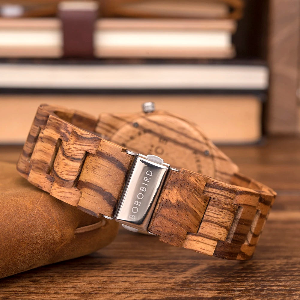 BOBO BIRD Viking Wooden Watches Top Japanese Quartz Movement Wristwatch Unique Men Watch with Helm of Awe Runic Circle Gift Box