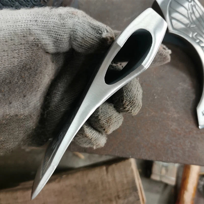 Forge Viking Axe Head Multifunctional Cut Firewood Axe Accessories Outdoor Camping Survival Self-defense Axes Without Handle